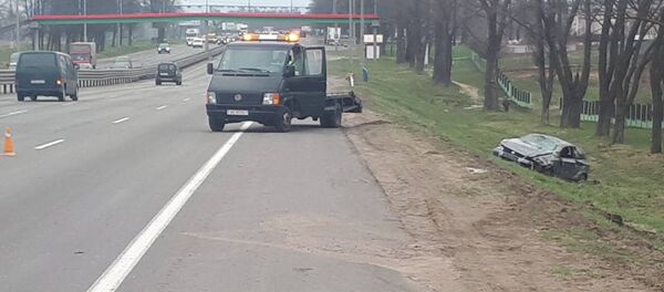 Место аварии в Минском районе - Sputnik Беларусь