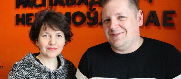 Рэжысёр Аляксандра Бутар і акцёр і музыкант Павел Тараймовіч - Sputnik Беларусь