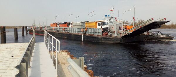 Паромная переправа в Житковичском районе - Sputnik Беларусь