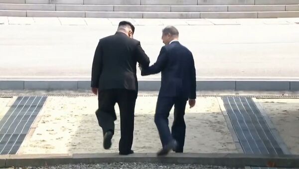 Встреча Ким Чен Ына со своим южнокорейским коллегой - Sputnik Беларусь