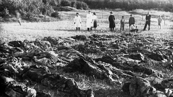 Расследованием преступлений фашизма в 1944 году занималась специальная комиссия, для ее работы были вскрыты огромные братские могилы - Sputnik Беларусь