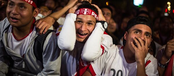 Перуанские болельщики наблюдают за игрой своей сборной - Sputnik Беларусь