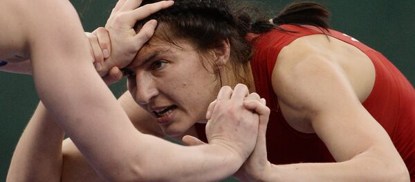 Василиса Марзалюк (Беларусь) во время поединка  - Sputnik Беларусь