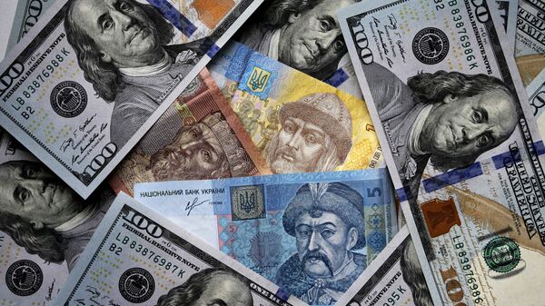 Денежные купюры и монеты США и Украины - Sputnik Беларусь