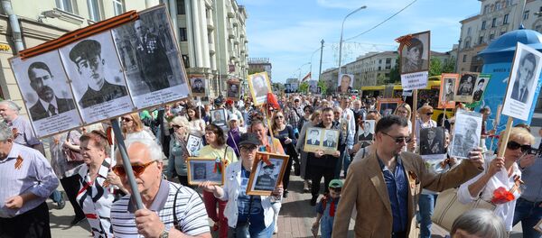 Як прайшла акцыя Бессмяротны полк у беларускай сталіцы Як прайшла акцыя Бессмяротны полк у беларускай сталіцы - Sputnik Беларусь