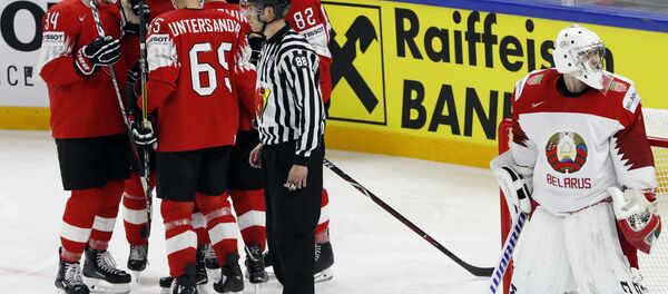Матч Чемпионата мира по хоккею между Швейцарией и Беларусью Матч Чемпионата мира по хоккею между Швейцарией и Беларусью - Sputnik Беларусь