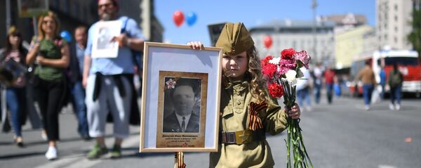 Акцыя Бессмяротны полк у Маскве Акцыя Бессмяротны полк у Маскве - Sputnik Беларусь