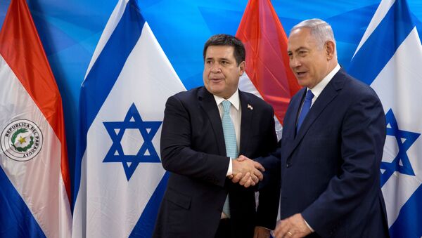 Президент Парагвая Орасио Кортес и премьер-министр Израиля Биньямин Нетаньяху - Sputnik Беларусь