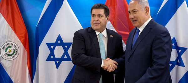 Президент Парагвая Орасио Кортес и премьер-министр Израиля Биньямин Нетаньяху - Sputnik Беларусь