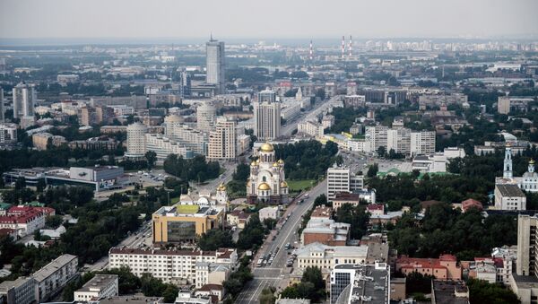 Вид на город со смотровой площадки бизнес-центра Высоцкий - Sputnik Беларусь