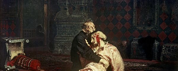 Рэпрадукцыя карціны Іллі Рэпіна Іван Грозны і сын яго Іван 16 лістапада 1581 года Рэпрадукцыя карціны Іллі Рэпіна Іван Грозны і сын яго Іван 16 лістапада 1581 года - Sputnik Беларусь