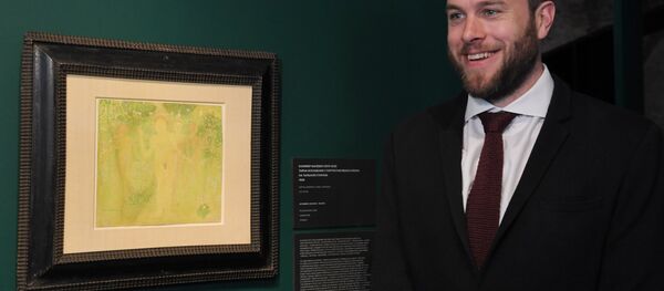 Праца Казіміра Малевіча Таямніца спакусы з партрэтам Івана Клюна на абароце - Sputnik Беларусь