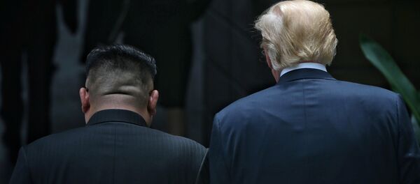 Ким Чен Ын и Дональд Трамп - Sputnik Беларусь