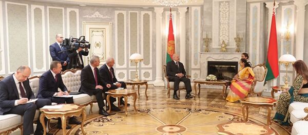 Встреча Александра Лукашенко со спикером нижней палаты парламента Индии Сумитрой Махаджан - Sputnik Беларусь