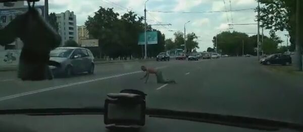 Суровый пешеход на четвереньках остановил проспект в Гомеле - Sputnik Беларусь