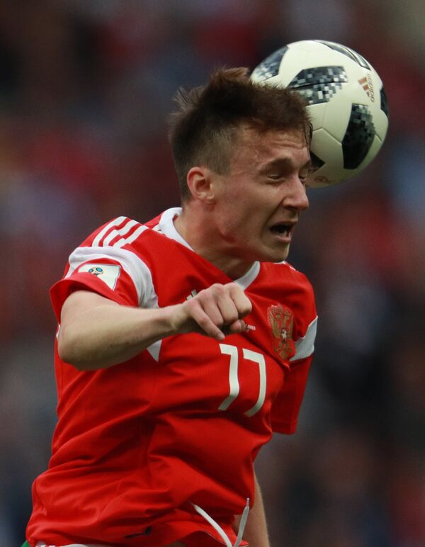 Россиянин Александр Головин во время матча Россия - Саудовская Аравия - Sputnik Беларусь