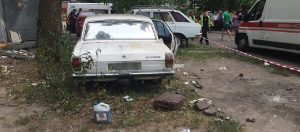 Место взрыва в Святошинском районе Киева - Sputnik Беларусь