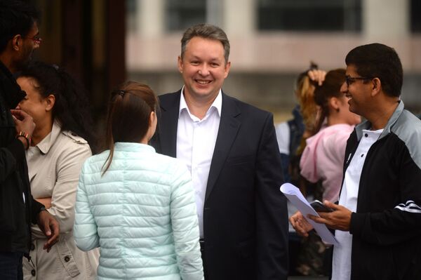 Андрей Шорец на Дне йоги в парке Горького - Sputnik Беларусь