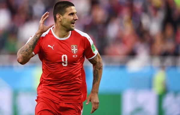 Александар Митрович (Сербия) радуется забитому мячу - Sputnik Беларусь