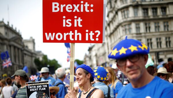 Сто тысяч человек вышли на улицы Лондона в годовщину референдума по Brexit - Sputnik Беларусь