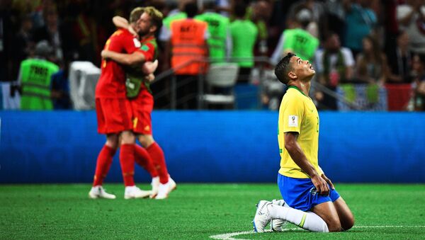 Тиаго Силва (Бразилия) после поражения в матче 1/4 финала чемпионата мира по футболу между сборными Бразилии и Бельгии - Sputnik Беларусь