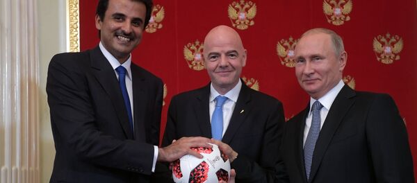 Президент РФ В. Путин принял участие в церемонии передачи Катару полномочий на проведение ЧМ-2022 по футболу - Sputnik Беларусь