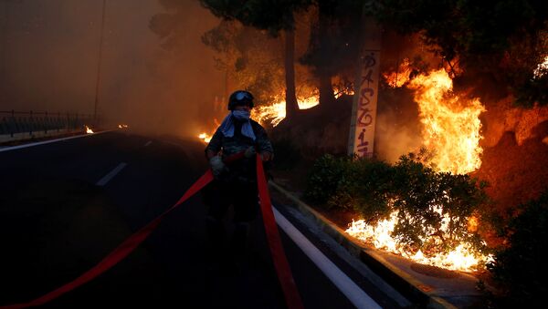Лесные пожары в Греции - Sputnik Беларусь
