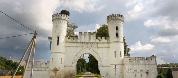 Паўночная брама Пуслоўскіх у вёсцы Старыя Пяскі Паўночная брама Пуслоўскіх у вёсцы Старыя Пяскі - Sputnik Беларусь