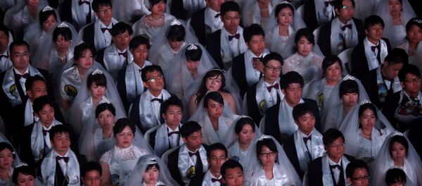 Массовая свадьба в Южной Корее - Sputnik Беларусь