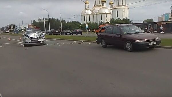 Авария с участием автомобиля ГАИ в Бресте - Sputnik Беларусь