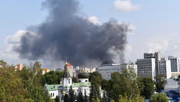 Пожар на улице Веры Хоружей - Sputnik Беларусь