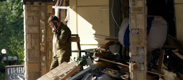 Ситуация на месте взрыва в донецком кафе Сепар - Sputnik Беларусь