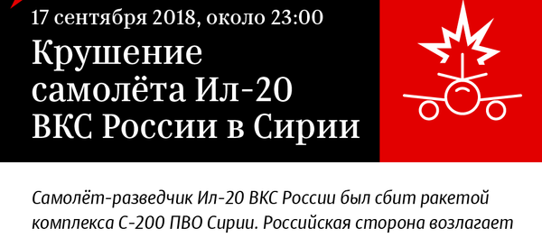 Крушение самолета Ил-20 ВКС России в Сирии - Sputnik Беларусь