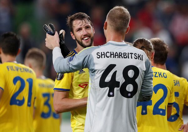 Игроки БАТЭ Неманья Милунович и Денис Щербицкий - Sputnik Беларусь