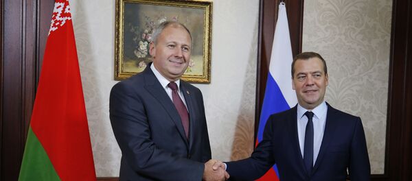 Премьер-министр Беларуси Сергей Румас встретился с премьер-министром России Дмитрием Медведевым - Sputnik Беларусь