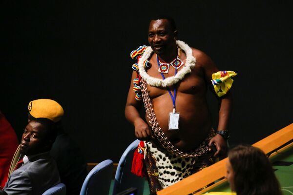 Член делегации Свазиленда после слушания короля Мсвати III в ООН - Sputnik Беларусь