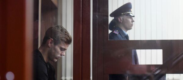 Футболист Александр Кокорин, обвиняемый в хулиганстве, на заседании Тверского районного суда Москвы - Sputnik Беларусь