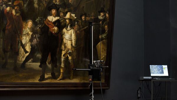 Картину Рембрандта Ночной дозор готовят к реставрации на глазах у публики в Художественном музее Амстердама - Sputnik Беларусь