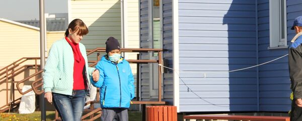 Мобильные домики на територрии РНПЦ детской онкологии в Боровлянах - Sputnik Беларусь