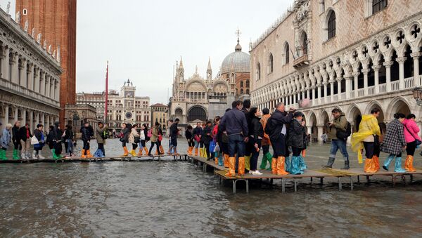 Затопленная площадь Сан-Марко в Венеции - Sputnik Беларусь