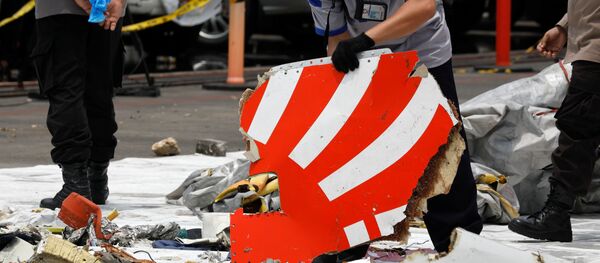 Обломки лайнера, упавшего в Яванском море Обломки лайнера, упавшего в Яванском море - Sputnik Беларусь