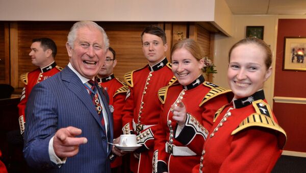Британский принц Чарльз среди валлийских гвардейцев - музыкантов накануне дня рождения - Sputnik Беларусь