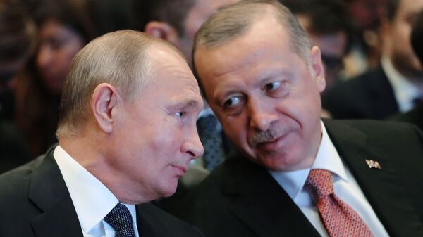 Президент России Владимир Путин и президент Турции Реджеп Тайип Эрдоган - Sputnik Беларусь