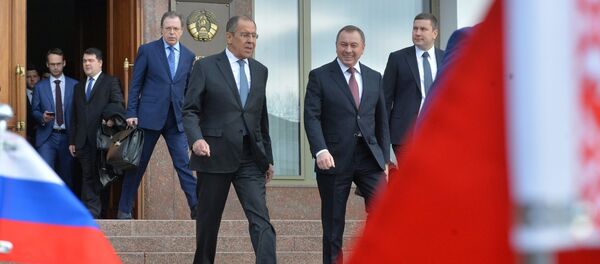 Главы МИД России и Беларуси Сергей Лавров и Владимир Макей в Минске - Sputnik Беларусь