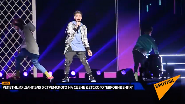 Репетиция Ястремского на сцене детского Евровидения - Sputnik Беларусь
