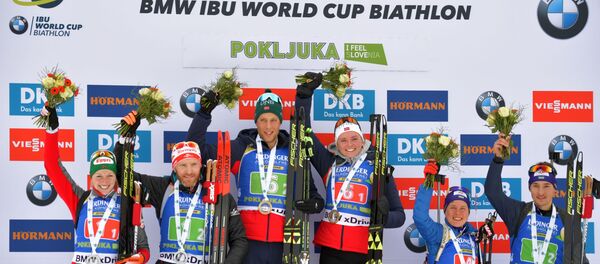 Биатлон. I этап Кубка мира. Одиночная смешанная эстафета Биатлон. I этап Кубка мира. Одиночная смешанная эстафета - Sputnik Беларусь