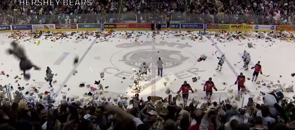 Болельщики выбросили на лед 35 тысяч игрушек во время хоккейного матча в США, видео Болельщики выбросили на лед 35 тысяч игрушек во время хоккейного матча в США, видео - Sputnik Беларусь