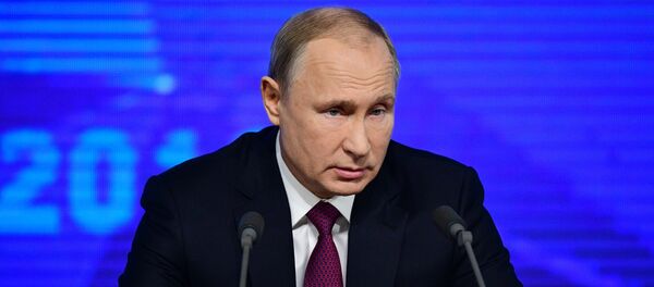 Штогадовая прэс-канферэнцыя прэзідэнта РФ Уладзіміра Пуціна Штогадовая прэс-канферэнцыя прэзідэнта РФ Уладзіміра Пуціна - Sputnik Беларусь