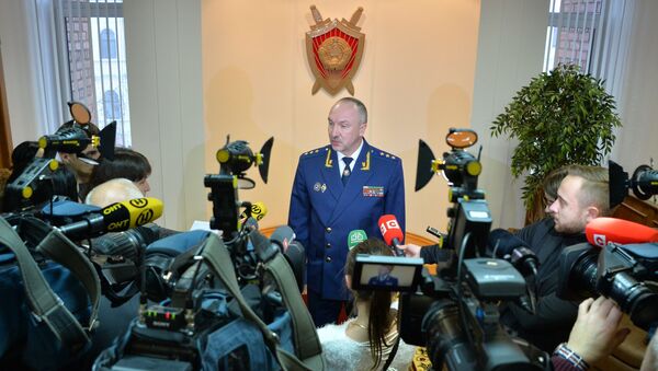 Генпрокурор Александр Конюк во время беседы с журналистами - Sputnik Беларусь