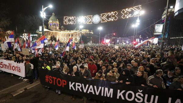Четвертая акция протеста против сербского президента прошла в Белграде - Sputnik Беларусь